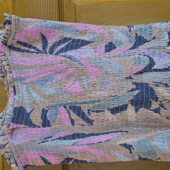 Saltwater Luxe Smocked Mini Dress Mulitcolor With Bounce Ruffle Hemline Size Med - Picture 4 of 11